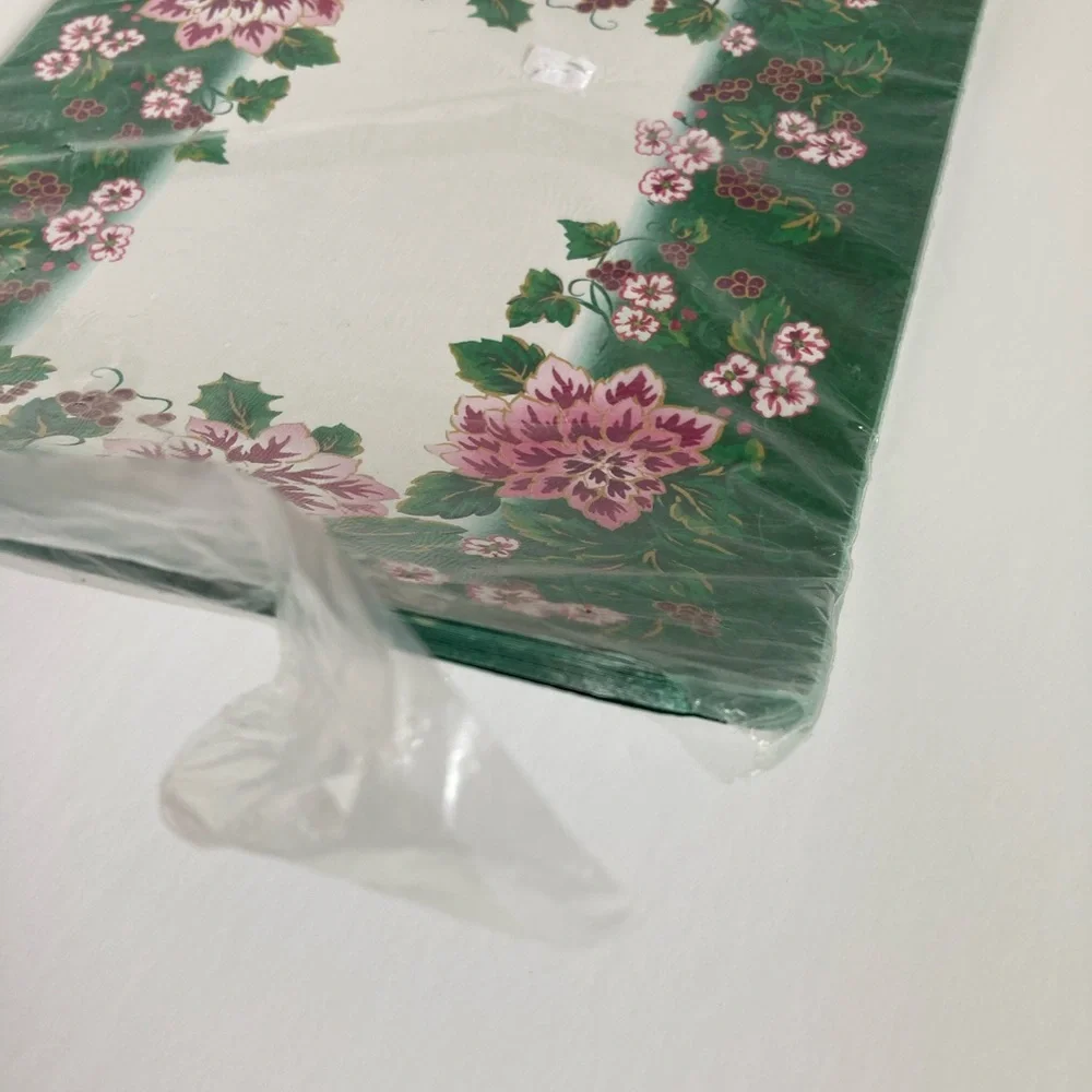 Festive Green Floral Disposable Serving Trays - Pack of Party Tableware